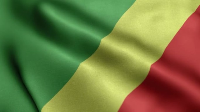 刚果国旗-刚果国旗高细节-国旗刚果波浪图案可循环元素-高分辨率和高细节织物纹理和无尽循环股票视频