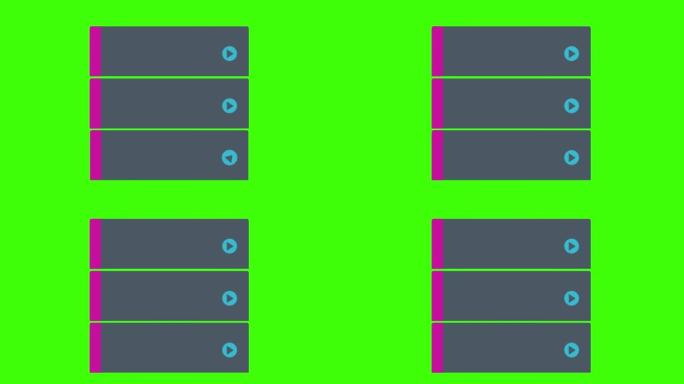 绿色屏幕背景上的信息图图标的动画