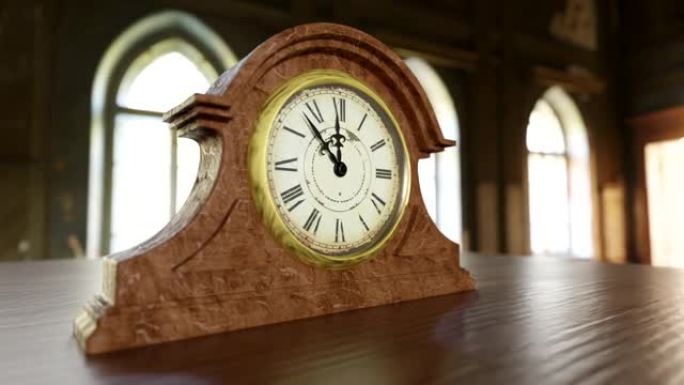 木材制成的古董时钟的3d可视化