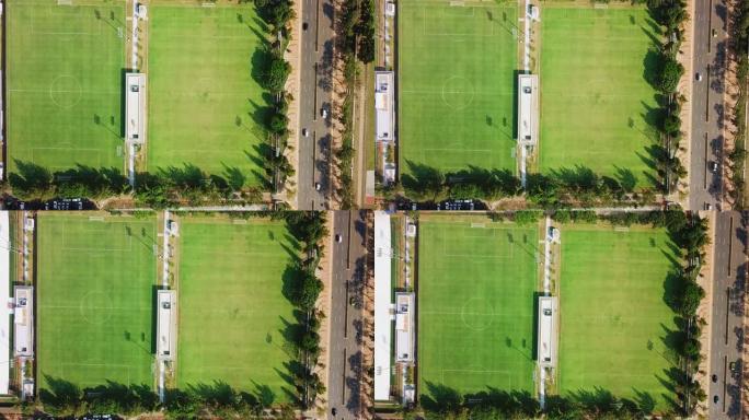雅加达两个足球场的航拍镜头