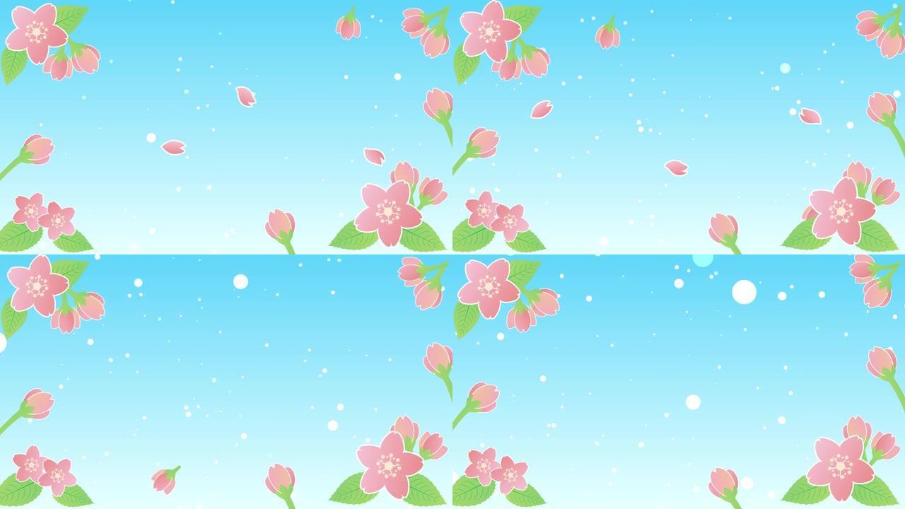 樱花花瓣春天动画框架视频
