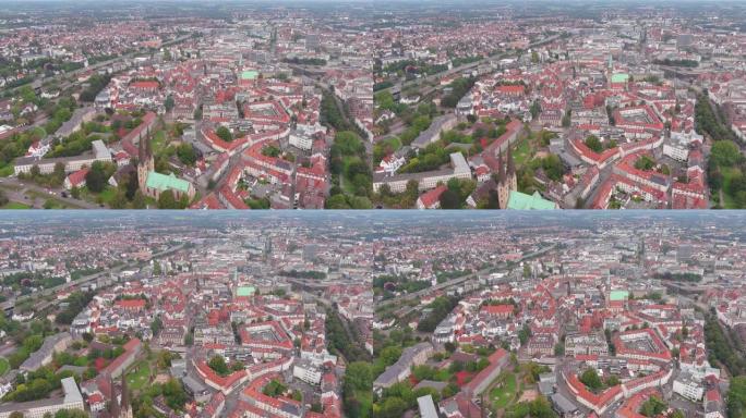 比勒费尔德: 德国城市的鸟瞰图 -- 从上面看欧洲的风景全景