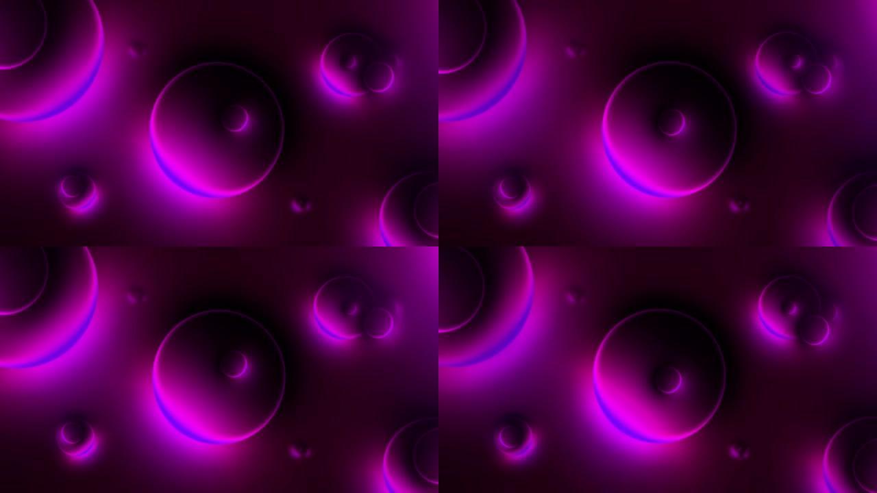 三维紫色浮动圆气泡球体