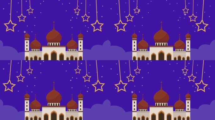 开斋节穆巴拉克动画与清真寺