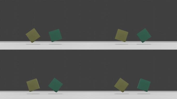 2盒立方体3DCG动画运动图形