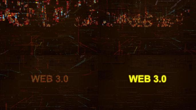 WEB 3.0字图标数字代码技术背景股票视频
人工智能，技术，数字生成图像，图标，三维