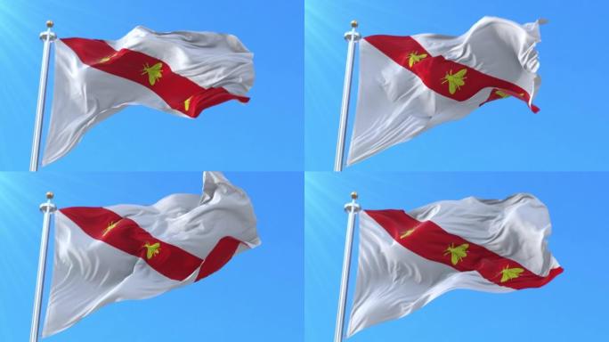 意大利厄尔巴岛的拿破仑旗帜。循环