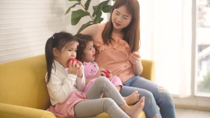 吃苹果的孩子宣传片实拍视频素材