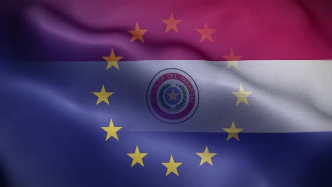 EU巴拉圭国旗循环背景4K
