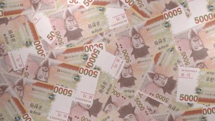 5000韩国韩元账单背景。