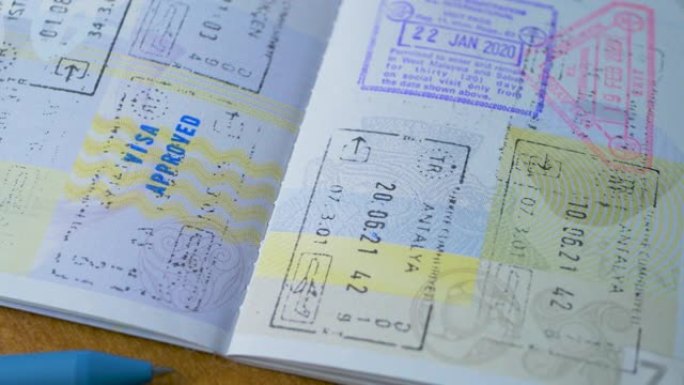 在护照上盖旅游签证章，批准决定