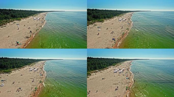 波兰波罗的海有人海滩，鸟瞰图