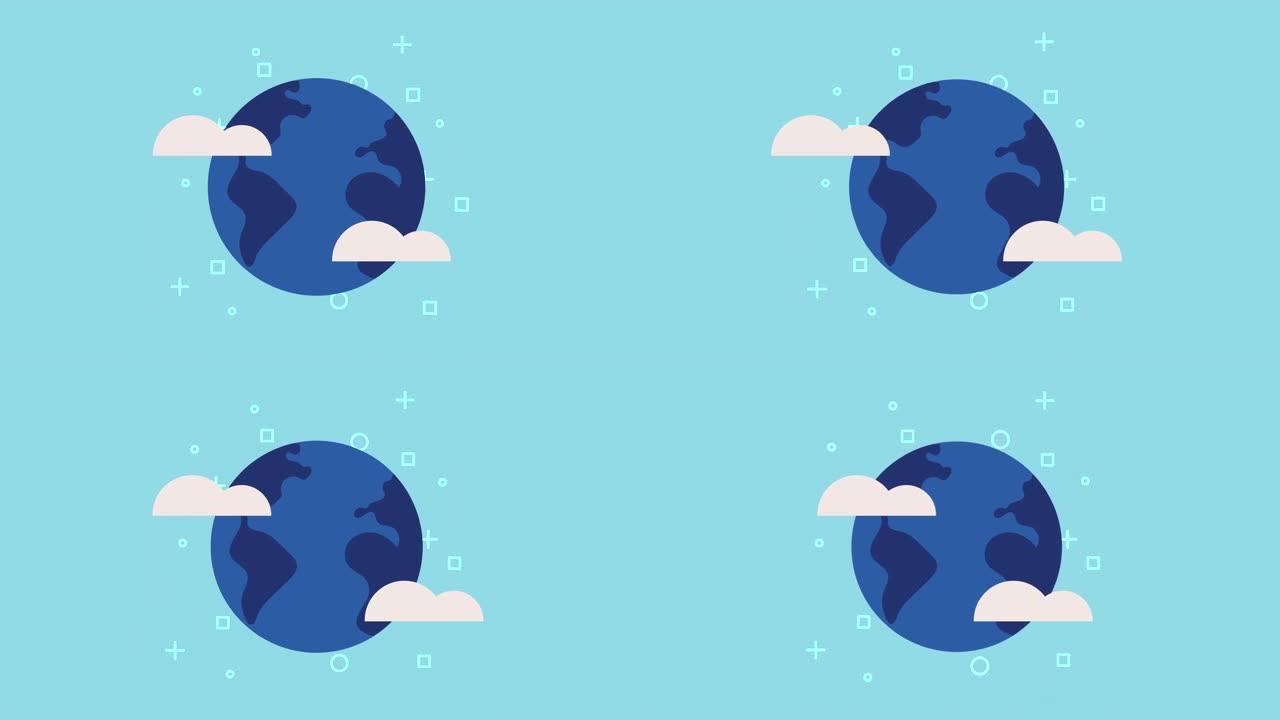 云和地球行星动画