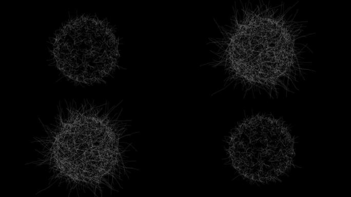 Sphere flow大数据动画。无缝环形球体屏蔽。Floind线能源概念全高清