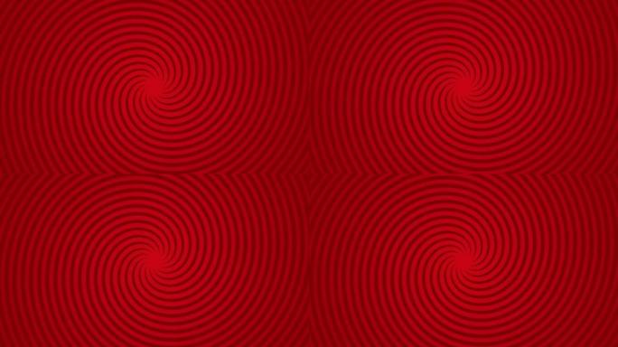 红色涡旋围绕红色背景的中心旋转。