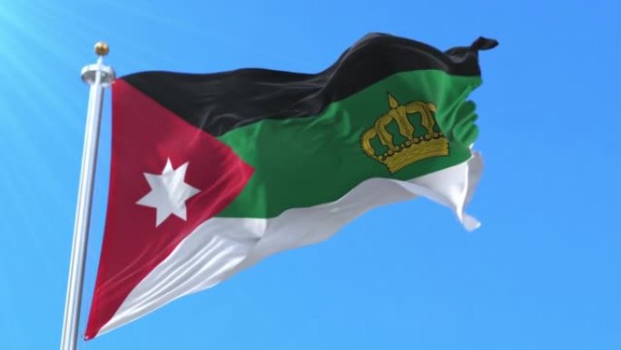 阿拉伯叙利亚王国国王的皇家旗帜。循环