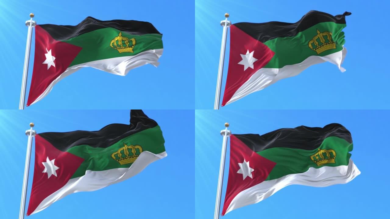 阿拉伯叙利亚王国国王的皇家旗帜。循环