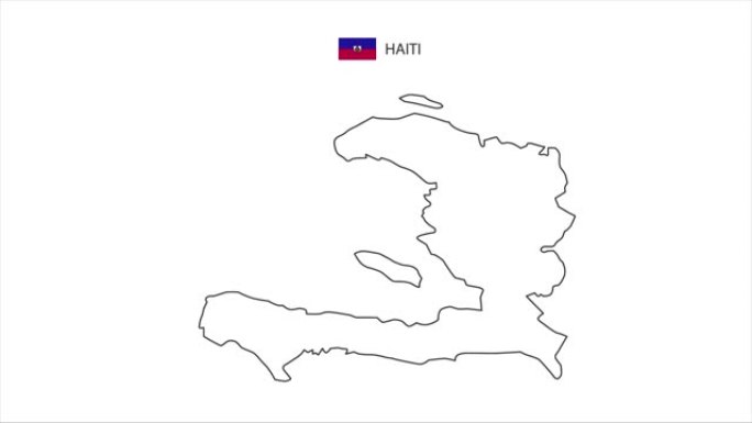 带有海地国旗和海地地图的太子港首都的运动点。