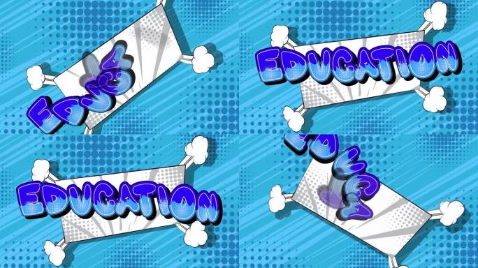 教育。运动海报。4k动画漫画书word文本