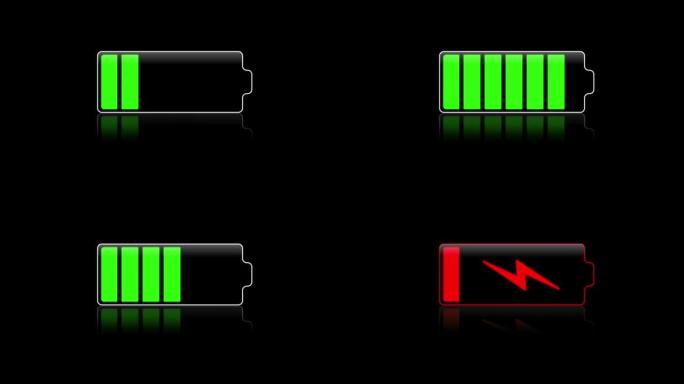 放电和充电电池图标