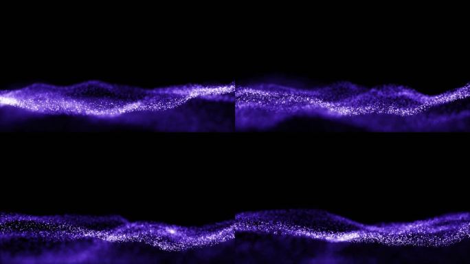 4K科技感粒子波浪 循环 带透明通道