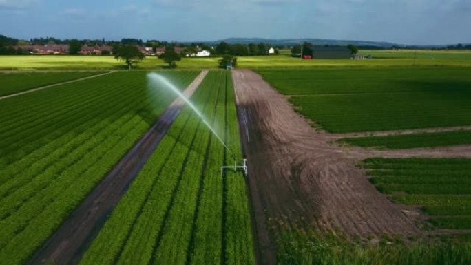 可耕作物灌溉系统鸟瞰图