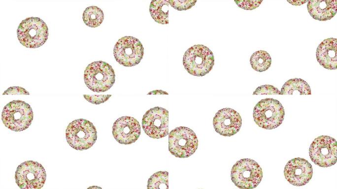 甜甜圈平面动画彩色背景