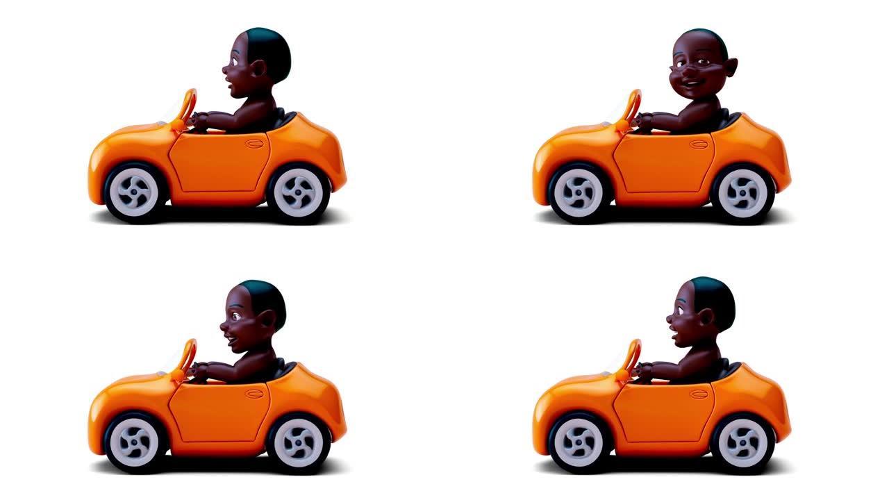 有趣的3D卡通婴儿驾驶