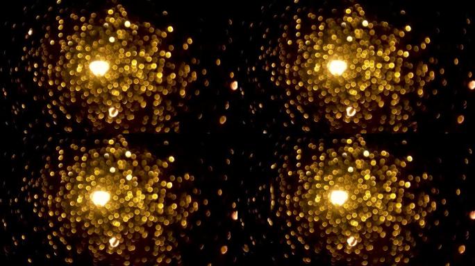 下雨时窗玻璃上的波克灯。