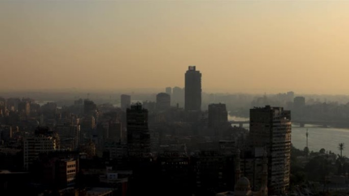 开罗,埃及黄昏晨雾清晨