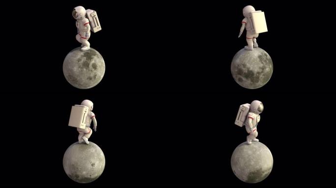 宇航员月球漫步循环