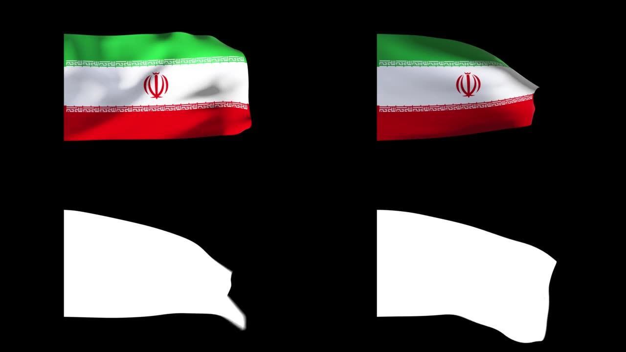 在风中摇曳。伊朗国家的象征。这是一个4k动画和哑光完成技术。背景。