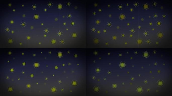 闪烁星星的夜空旧卷轴原始动画