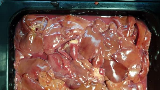 Checken肝脏在超市出售的替代肉品4k