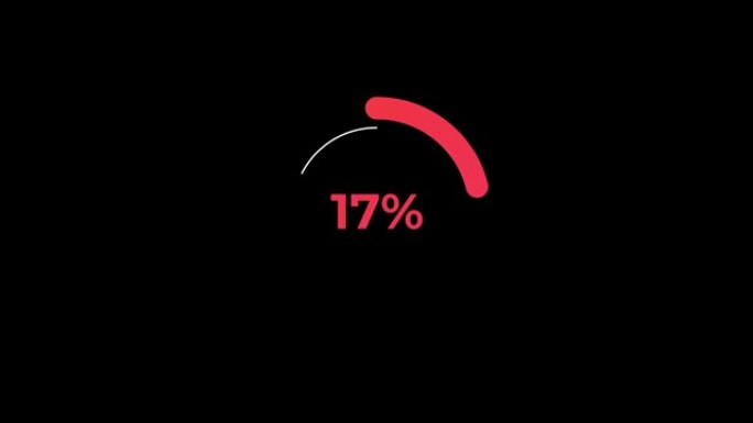 圈百分比加载转移下载动画0-40% 在红色科学效果。