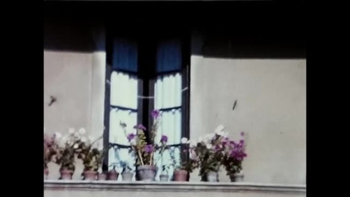 60年代瑞士卢塞恩的鲜花阳台