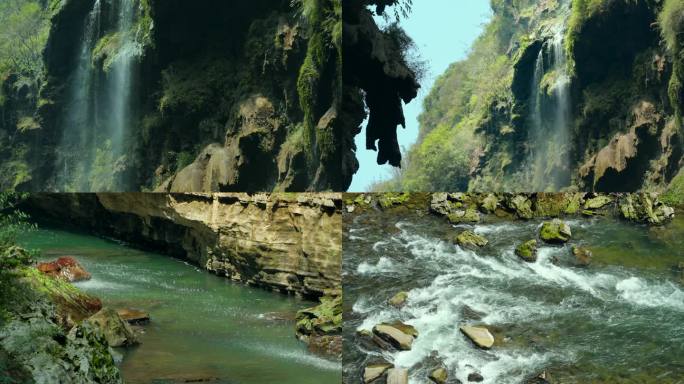 秘境」峡谷 瀑布 生态 河流
