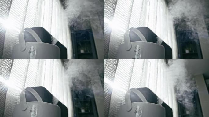 加湿器净化房屋客厅的空气。
