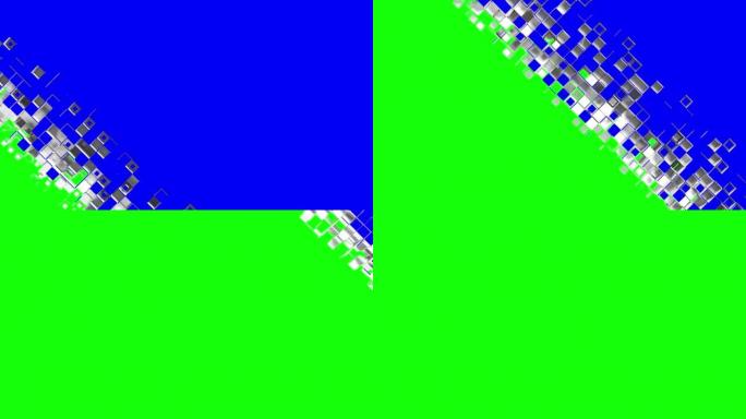 色度键上的抽象方形单元格和立方体