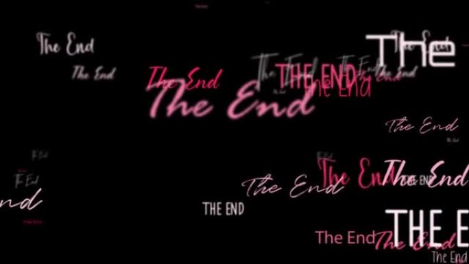 动画循环的结尾字相关的红色粉色字流动。介绍元素，黑色背景上的标题横幅