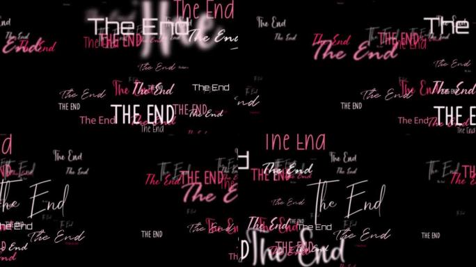 动画循环的结尾字相关的红色粉色字流动。介绍元素，黑色背景上的标题横幅