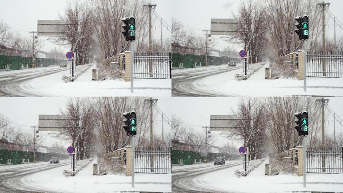 冬季雪中的道路