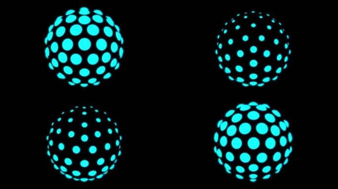 霓虹球抽象阿尔法通道循环