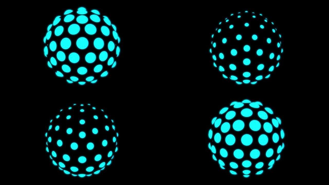 霓虹球抽象阿尔法通道循环