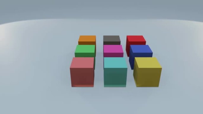 多框多立方体3DCG动画运动图形