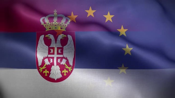 EU塞尔维亚国旗循环背景4K