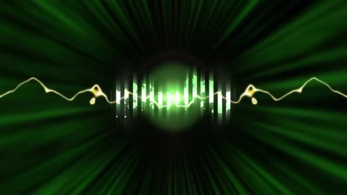 深绿色背景下的可视化均衡器仪表现代音频。
