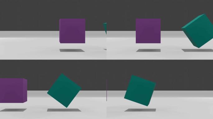 2盒立方体3DCG动画运动图形