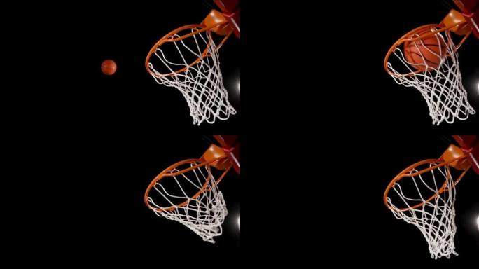 抬头看着侧面一个篮球架和网作为三分球，只不过是网，慢动作