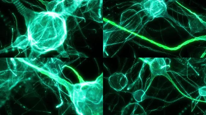 神经元细胞的神经元网络。神经科学和技术概念